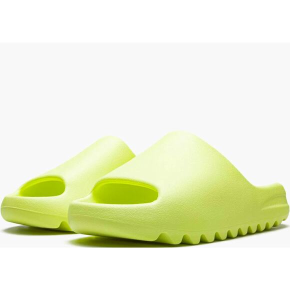 Adidas YEEZY Slide Glow Green Sneakers Size 5 Slip On Chunky Rubber Pool Neon main image 6